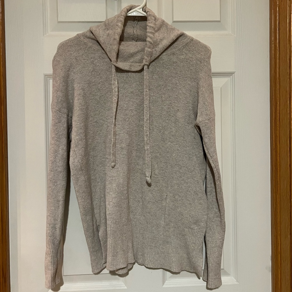 Cream sweater w cozy cowl neck